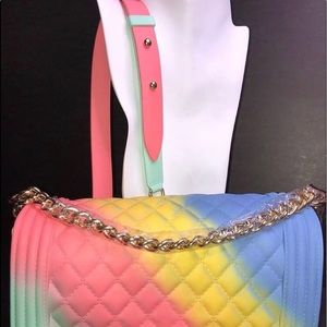 Multi color jelly Crossbody Purse